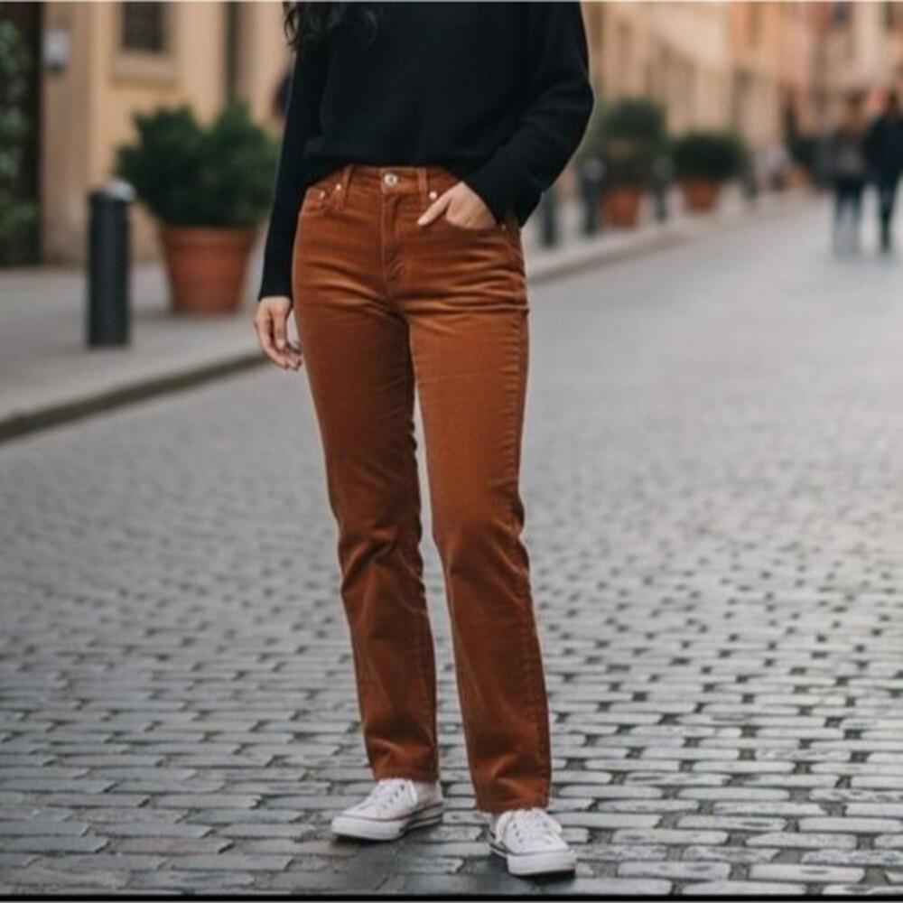 Levi’s Classic Straight Midrise Rust Brown Stretch Soft Pants/Jeans Size 8/29